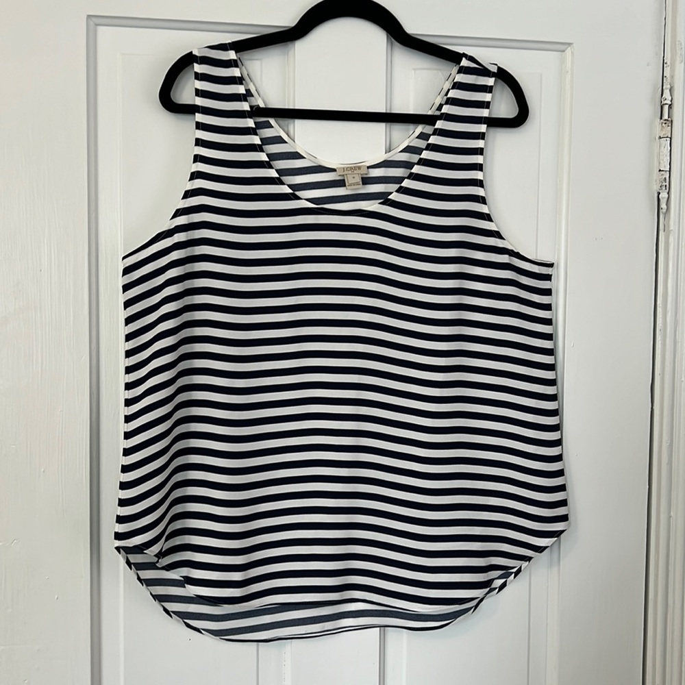 J.Crew Factory blue and white striped sleeveless top